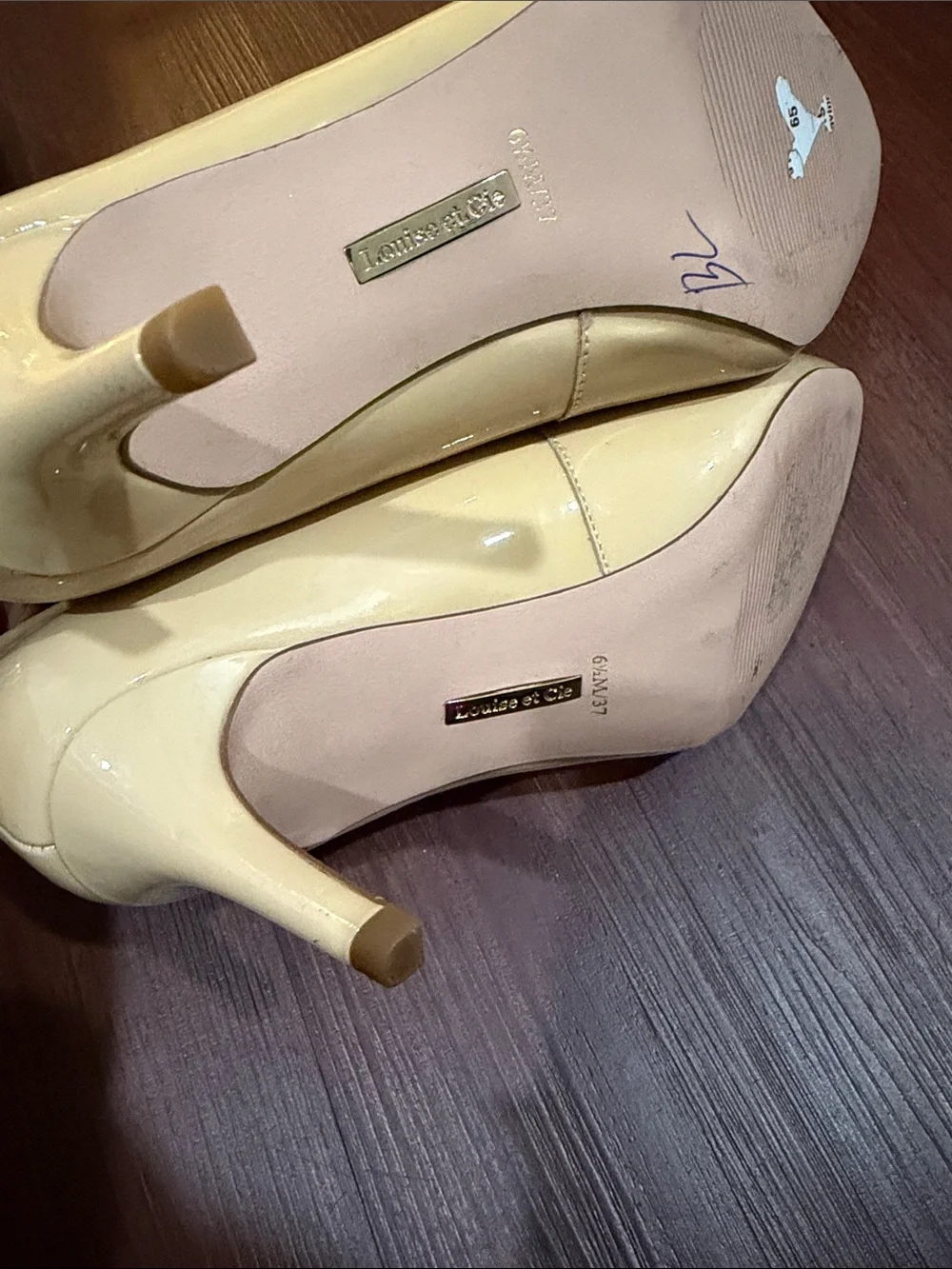 Louise et Cie Yellow Patent Pointed-Toe Pumps